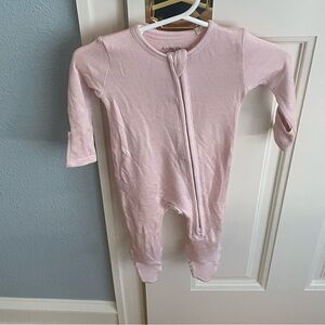 NWT Angel Dear Modal Rib Light Pink Solid Footie Pajama